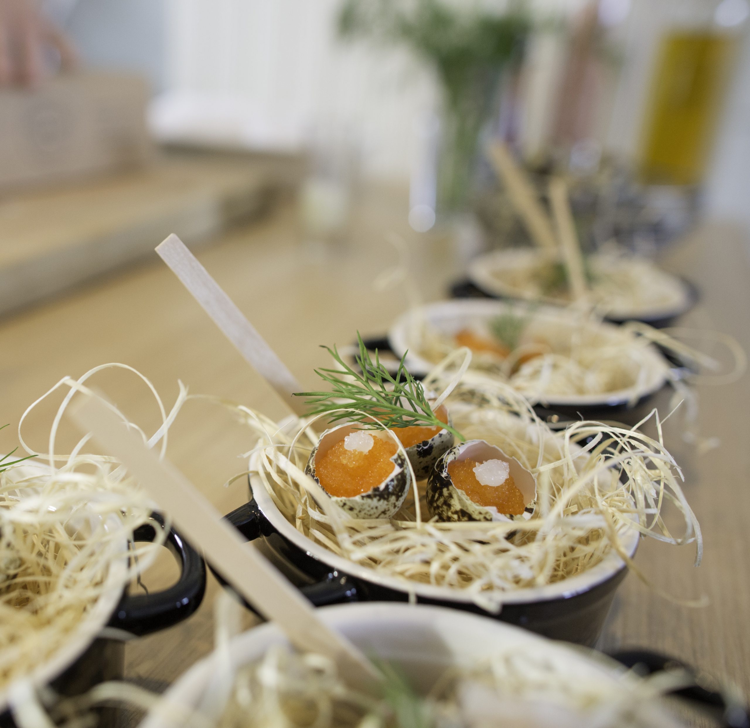 Birds nest med löjrom